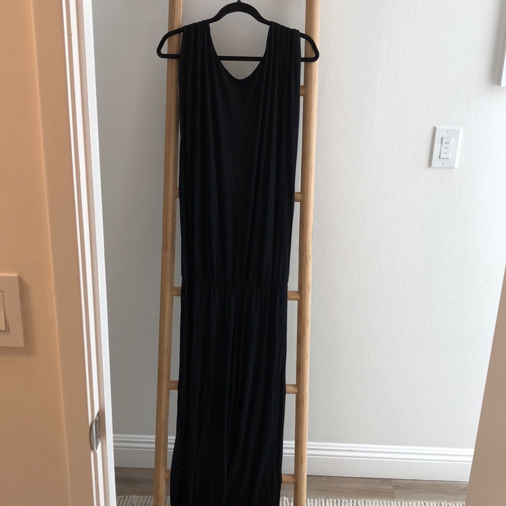 Black open back jumpsuit